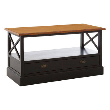 Black Rectangular Storage Coffee Table with Drawers | Virginia