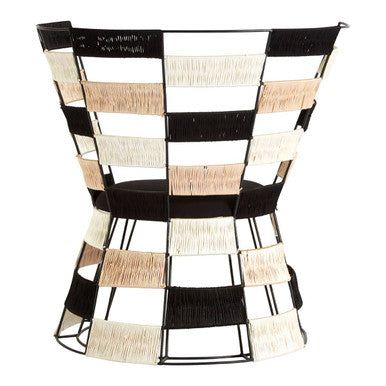 Fusion Beige And Black And White Woven Chair
