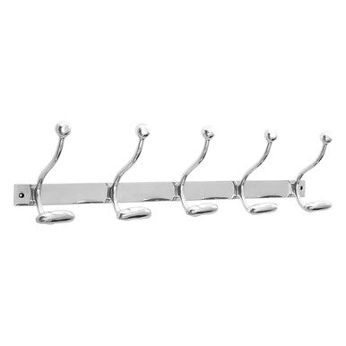 Arris Silver Nickel Finish Wall Mounted 10 Coat Hooks
