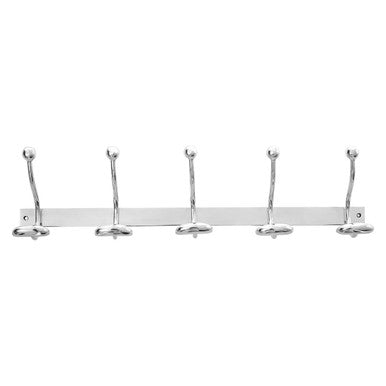 Arris Silver Nickel Finish Wall Mounted 10 Coat Hooks