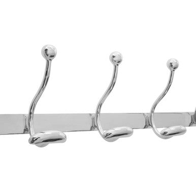 Arris Silver Nickel Finish Wall Mounted 10 Coat Hooks