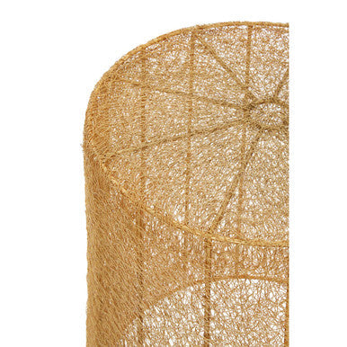 Set of 2 Gold Finish Open Weave Mesh Round Side Tables | Templar