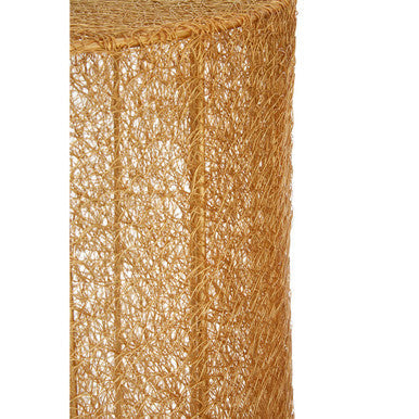 Set of 2 Gold Finish Open Weave Mesh Round Side Tables | Templar