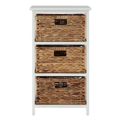 Padstow 3 Drawer White Frame Storage Unit