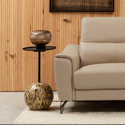 Round Side Table with Globe Base, Rova