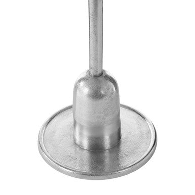 Metallic Silver Round Side Table with Asymmetrical Design | Halle