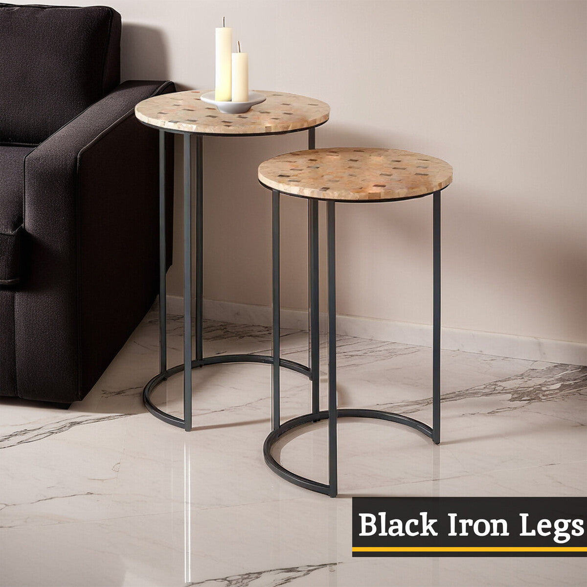 Halle Mother Of Pearl Side Tables