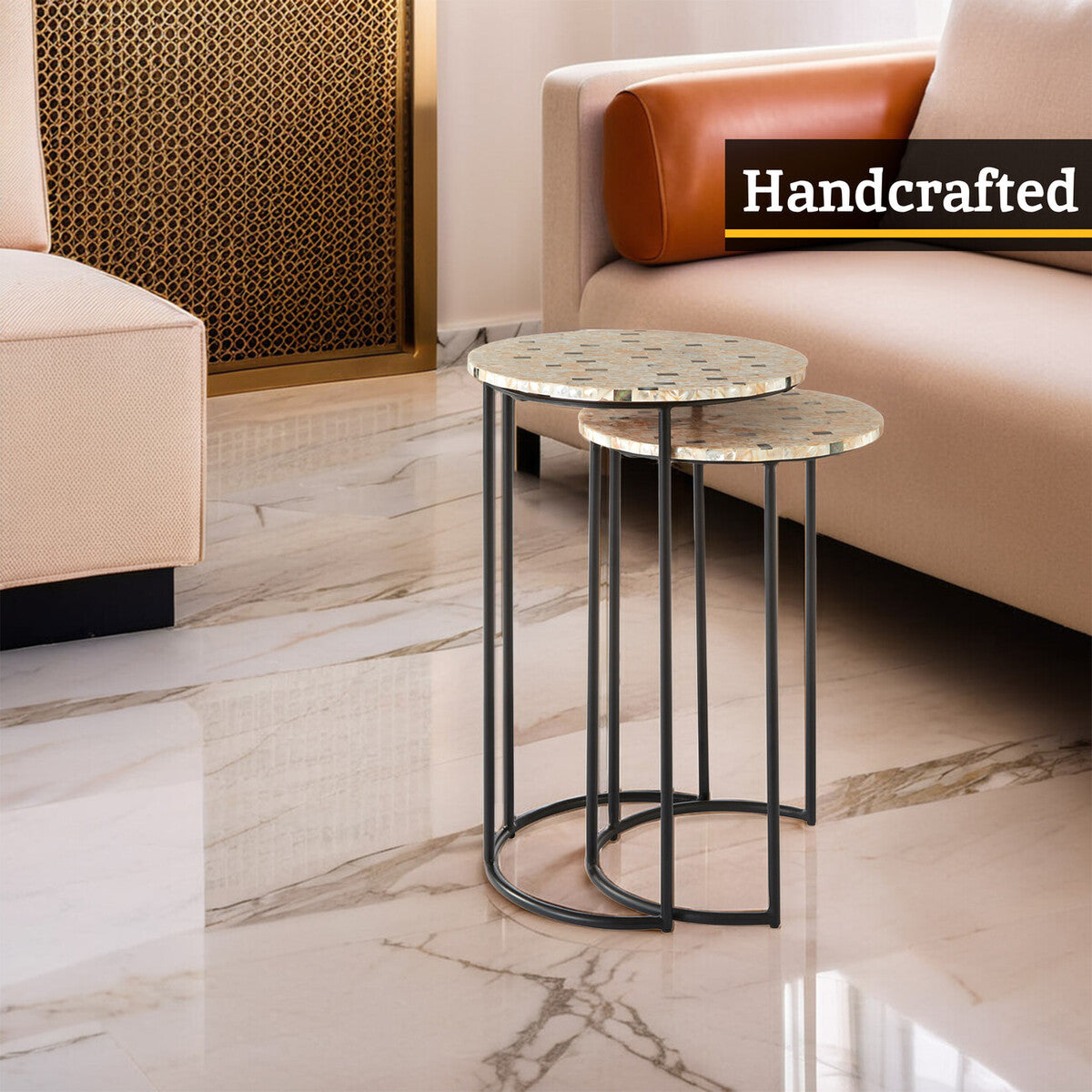 Halle Mother Of Pearl Side Tables