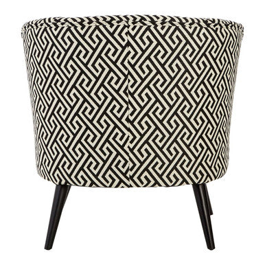 Regent Park Black And Beige Greek Key Round Armchair
