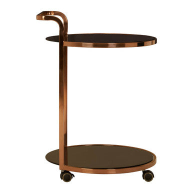 Ackley 2 Tier Rose Gold Finish Drinks Trolley