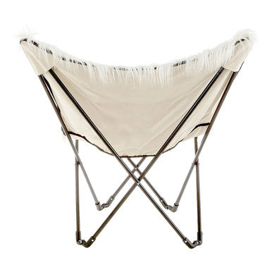 White Faux Fur Butterfly Chair | Sienna