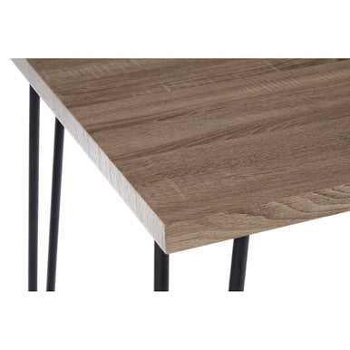 Natural Nordic Wood Effect Veneer Top Dining Table with Black Metal Hairpin Legs | Borough
