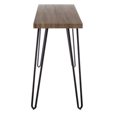 Borough Wooden Top Console Table With Hairpin Metal Legs