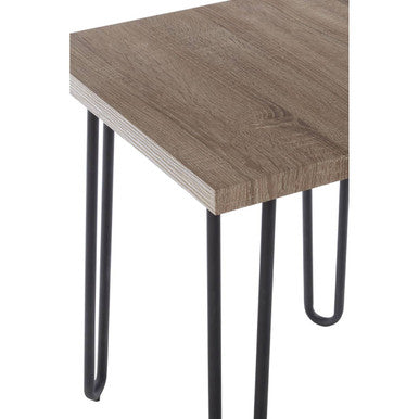 Natural Wooden Top Side Table with Hairpin Metal Legs | Borough