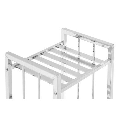 3 Tier Chrome Shelf Unit with Slatted Sides | Dara