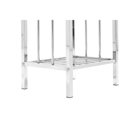 3 Tier Chrome Shelf Unit with Slatted Sides | Dara