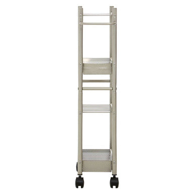 4 Tier Brush Nickel Trolley with 2 Baskets | Dara