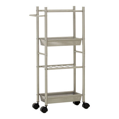 4 Tier Brush Nickel Trolley with 2 Baskets | Dara