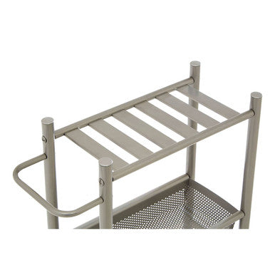 4 Tier Brush Nickel Trolley with 2 Baskets | Dara