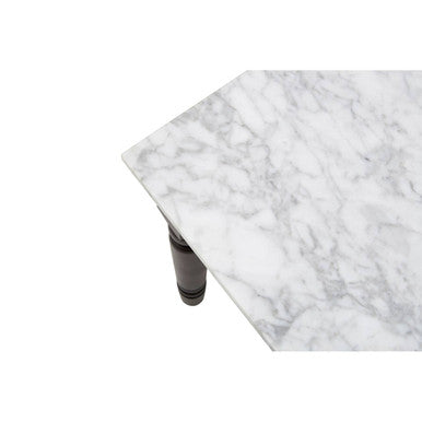 Henley White Marble and Black Frame Coffee Table