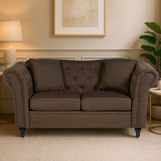 Fable 2 Seat Natural Chesterfield Sofa
