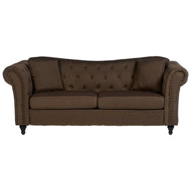 Fable 3 Seat Natural Chesterfield Sofa