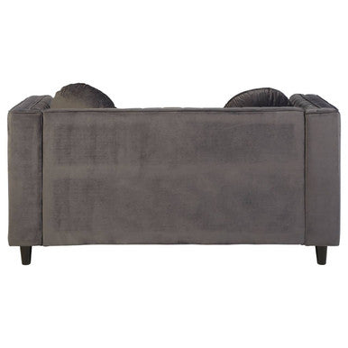Farah Two Seat Grey Velvet Sofa