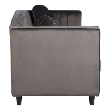 3 Seater Grey Velvet Sofa, Farah