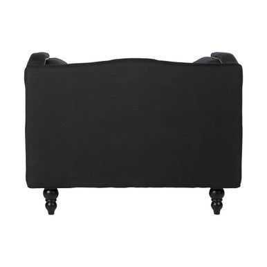Black Fabric Chair with Stud Detail | Feya