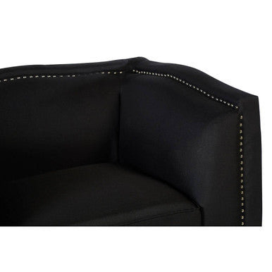 Black Fabric Chair with Stud Detail | Feya