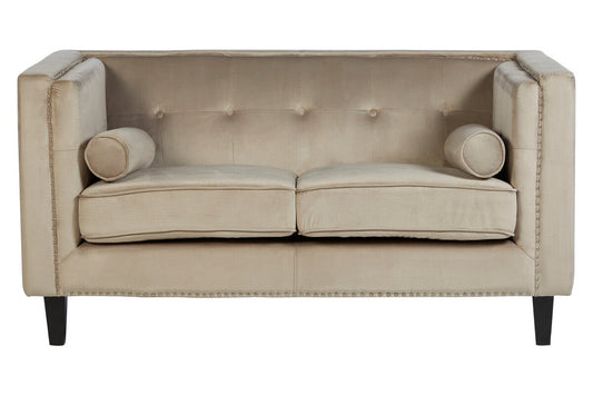Felisa Two Seater Mink Velvet Sofa
