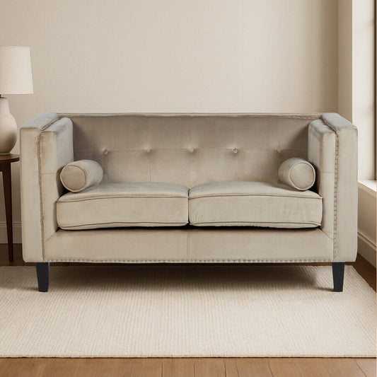 Felisa Two Seater Mink Velvet Sofa