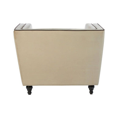 Ferris Mink Velvet Chair with Tuxedo Design