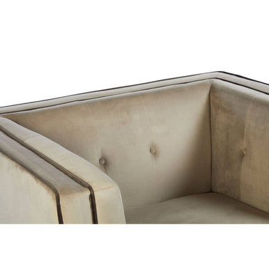 Ferris Mink Velvet Chair with Tuxedo Design