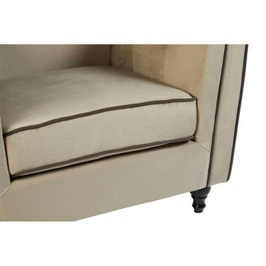 Ferris Mink Velvet Chair with Tuxedo Design