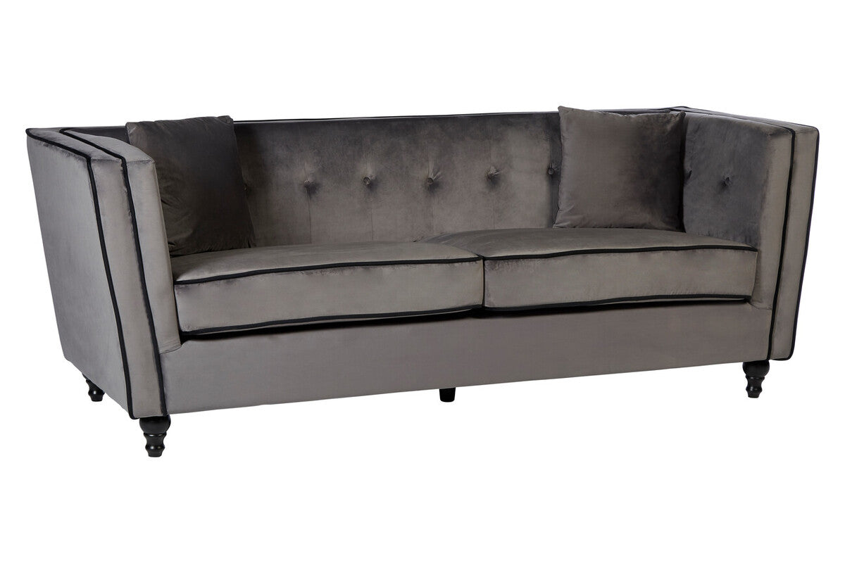 3 Seater Grey Velvet Sofa | Ferris