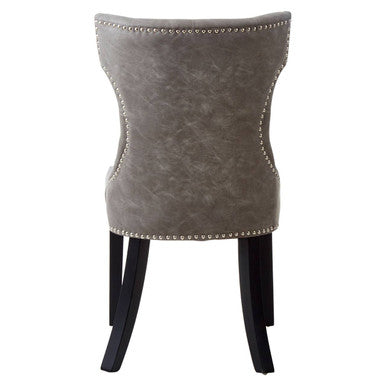 Grey Leather Effect Dining Chair | Daxton