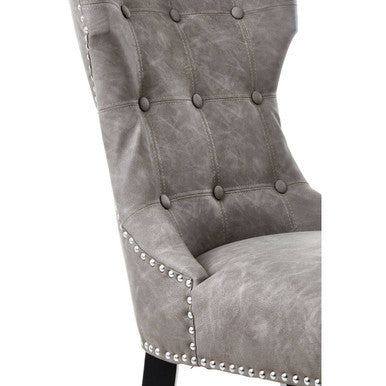 Grey Leather Effect Dining Chair | Daxton