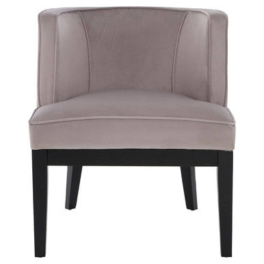 Daxton Light Grey Velvet Curved Back Chair