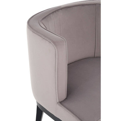 Daxton Light Grey Velvet Curved Back Chair