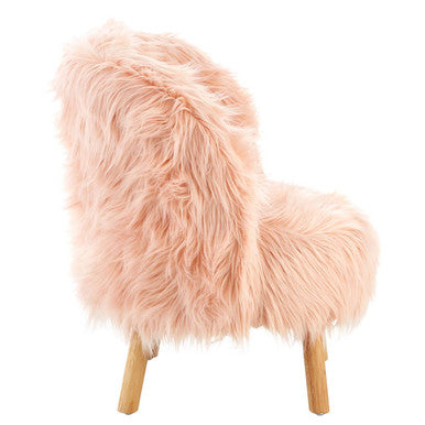Kids Pink Faux Fur Chair