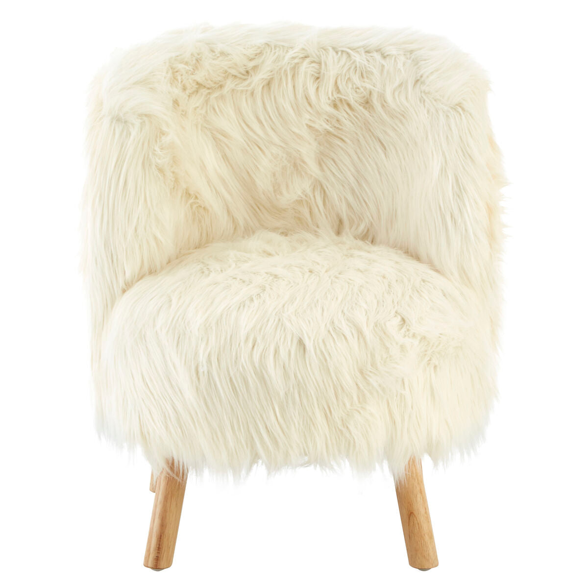 Kids White Faux Fur Chair