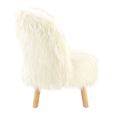 Kids White Faux Fur Chair