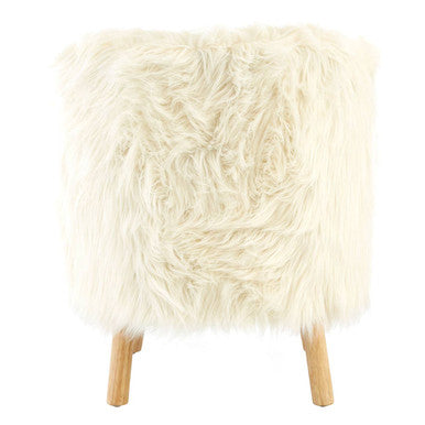 Kids White Faux Fur Chair