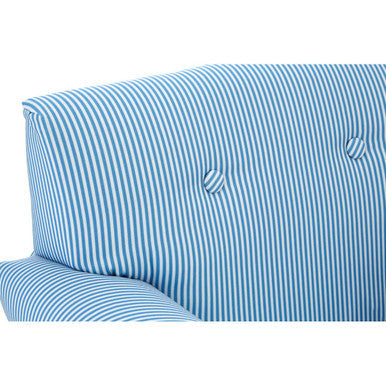 Kids Blue And White Stripe Rocking Chair With Footstool