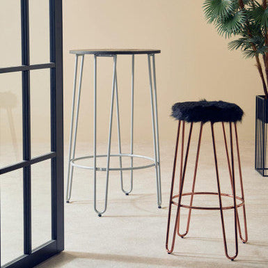 District Faux Fur Hairpin Stool