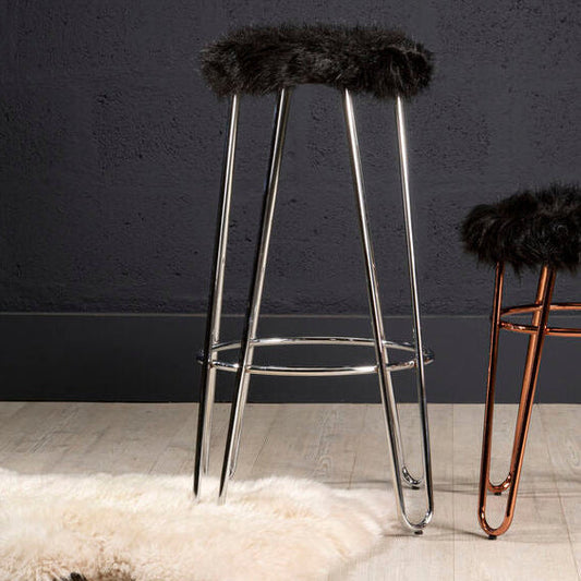 District Black Bar Stool