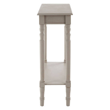 Grey Wooden Console Table with Spindle Legs and Bottom Shelf, Heritage