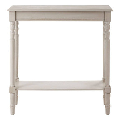 Grey Wooden Console Table with Spindle Legs and Bottom Shelf, Heritage