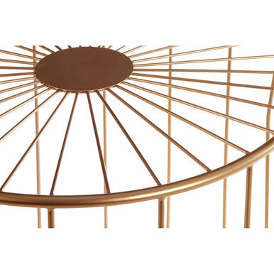 Gold Sunburst Tops Design Side Tables with Gold Meta Frame | Lexi